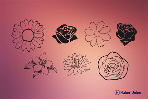 Download 428+ Flower DXF Files Free Crafts